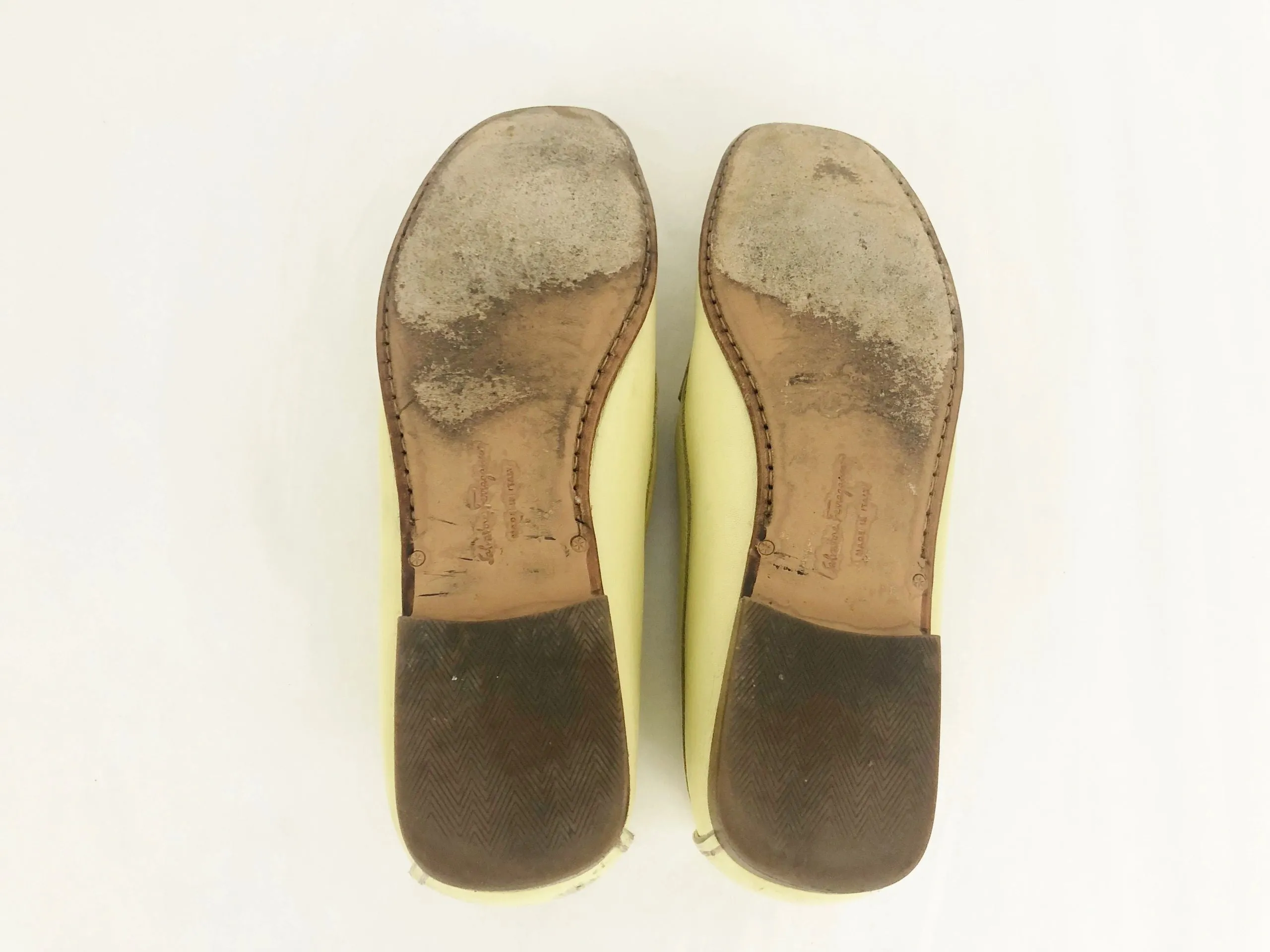 Salvatore Ferragamo Yellow Leather Loafer Size 38 It (8 Us)