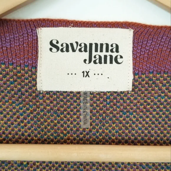 Savanna Jane The Bella Tarwin Aztec Open Front Southwestern Cardigan Sweater EUC