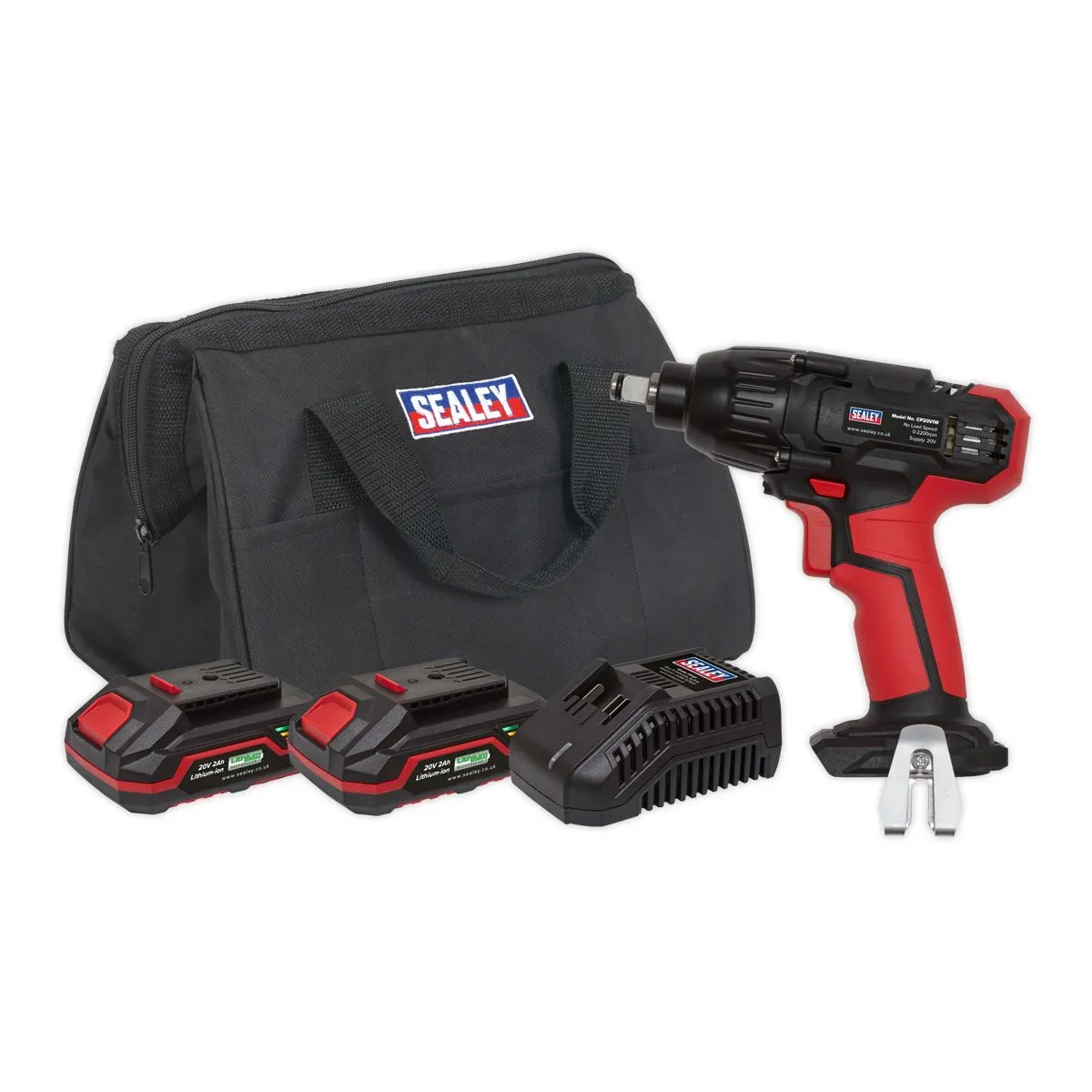 Sealey Impact Wrench 20V 4Ah SV20 Series 1/2"Sq Drive - 2 Batteries