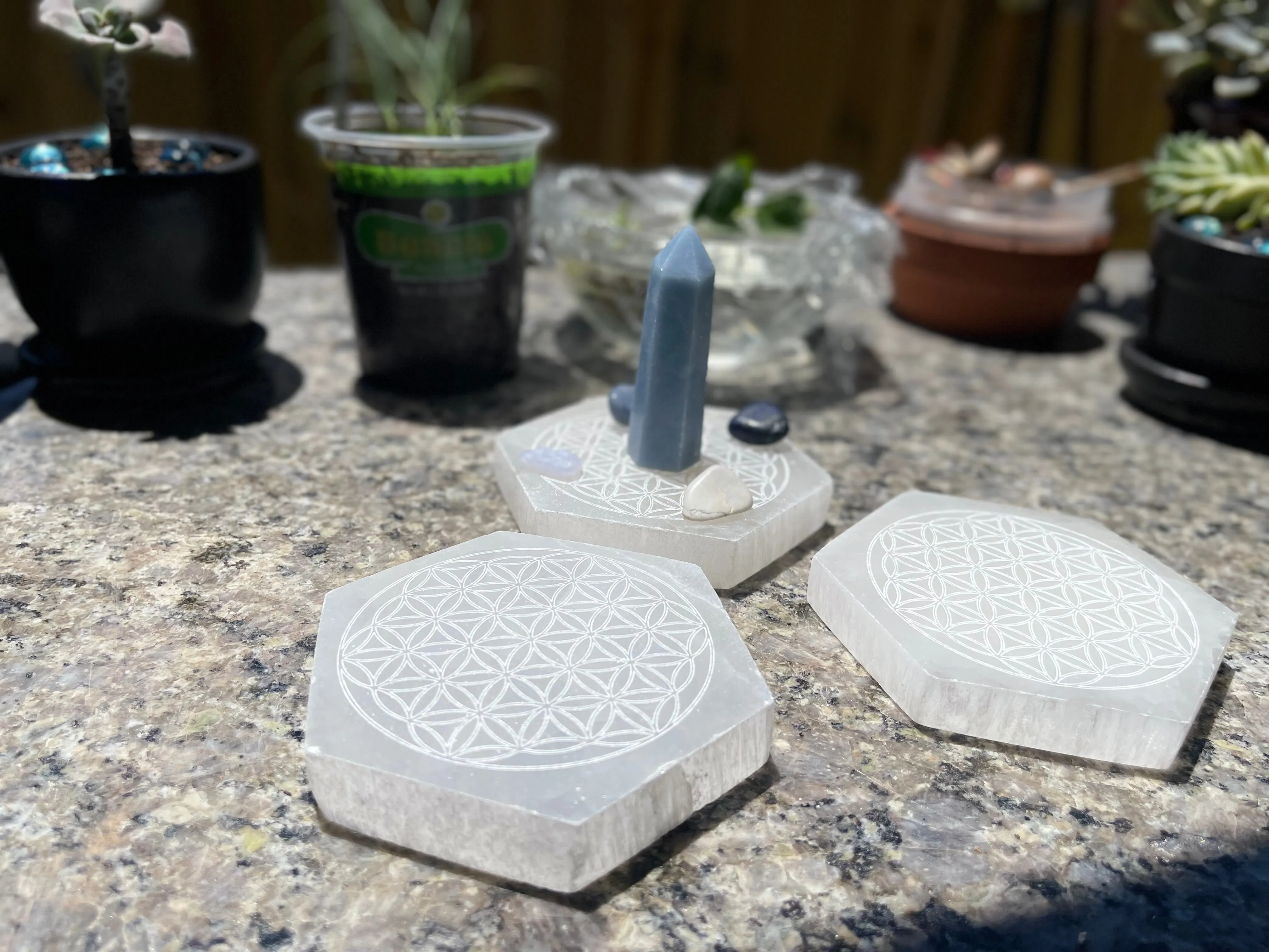 Selenite Thick Etched Display / Charging Plates / Bases FB1553