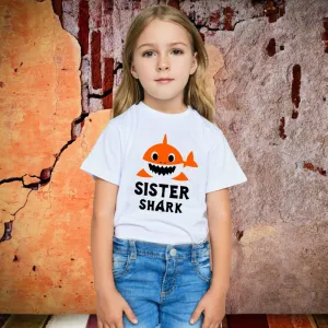 Shark Theme Birthday T-Shirts - Sister Shark T-Shirt for Kids