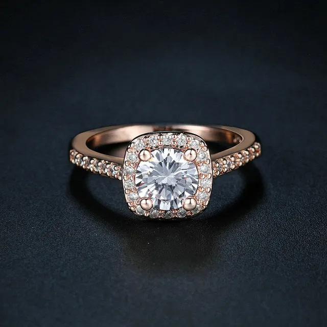 Silver Color Exquisite Bijoux Fashion Square Wedding & Engagement Ring Made With Cubic Zirconia Jewelry R531 R559 R560