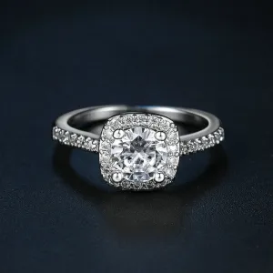 Silver Color Exquisite Bijoux Fashion Square Wedding & Engagement Ring Made With Cubic Zirconia Jewelry R531 R559 R560