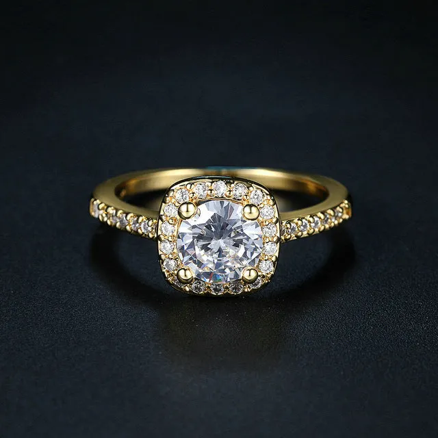 Silver Color Exquisite Bijoux Fashion Square Wedding & Engagement Ring Made With Cubic Zirconia Jewelry R531 R559 R560