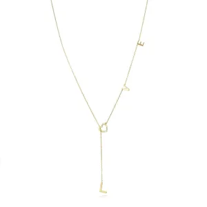 Silver Heart LOVE Alphabet Necklace
