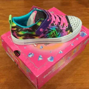 Skechers Girl's Twinkle Sparks Stormy Brights Sneaker big kids 1