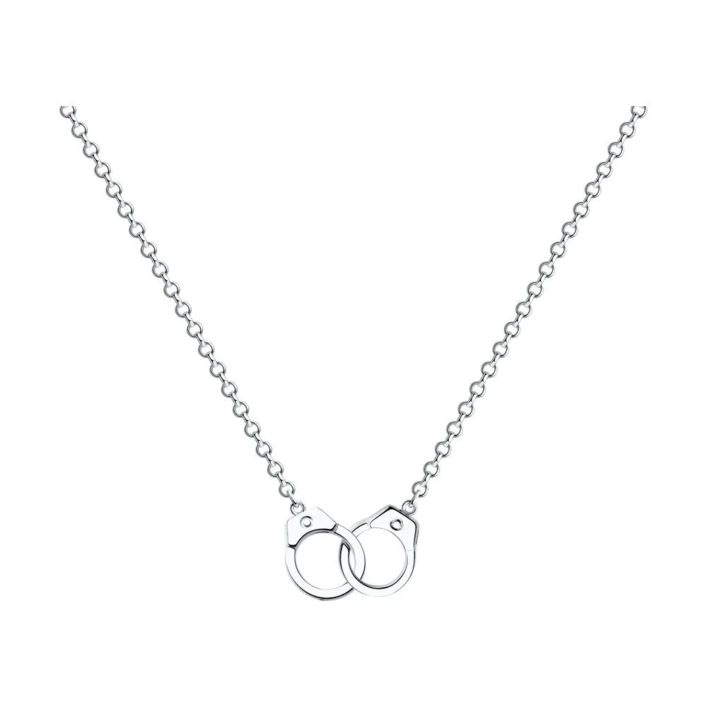 SKLV by SOKOLOV - Thick Silver Necklace With Handcuffs
