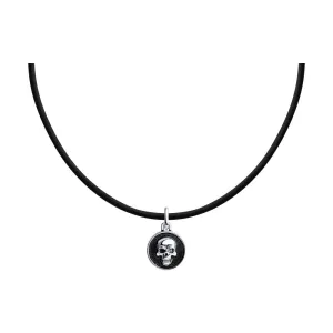 SKLV by SOKOLOV - Unisex Skull Round Charm On A Rubber Cord