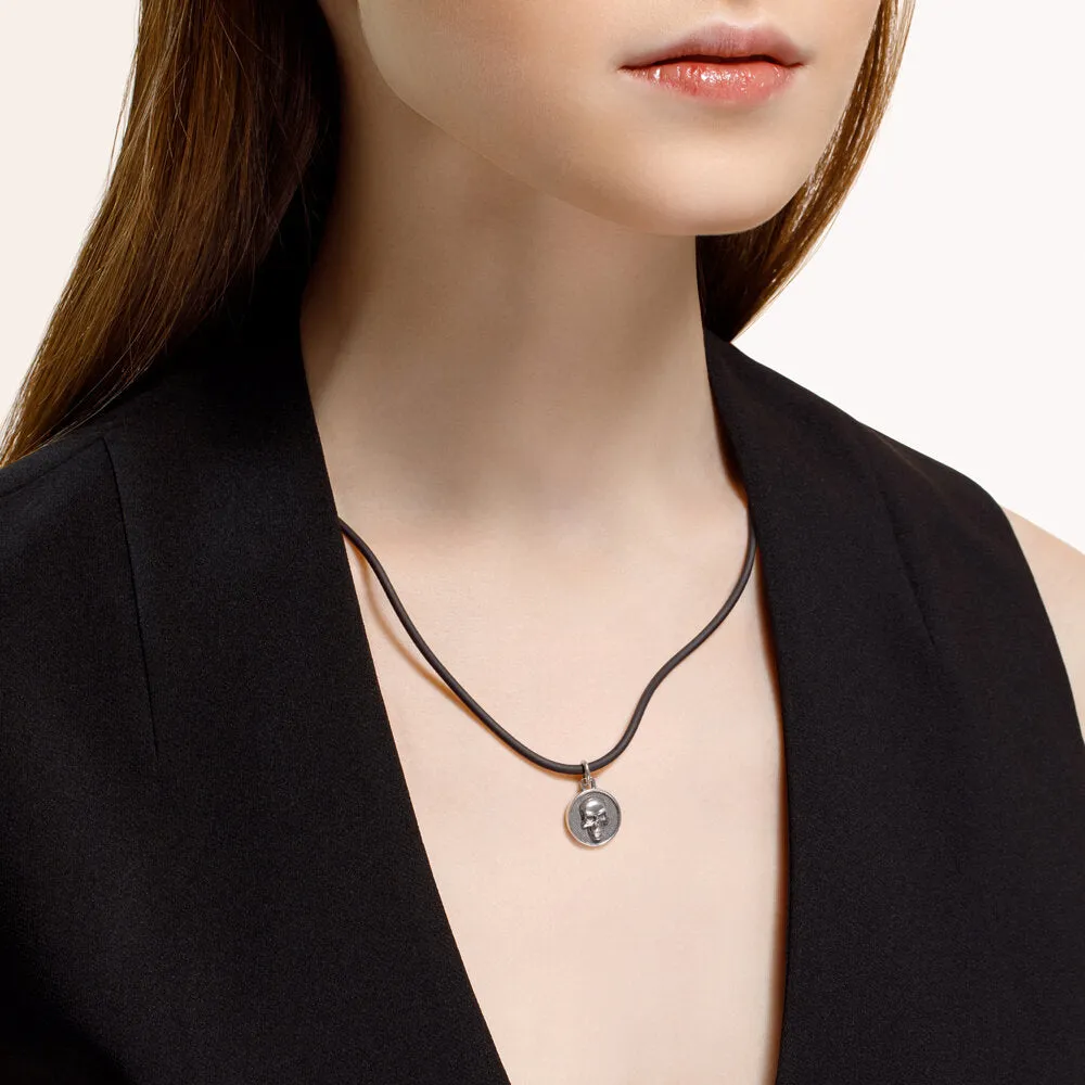 SKLV by SOKOLOV - Unisex Skull Round Charm On A Rubber Cord
