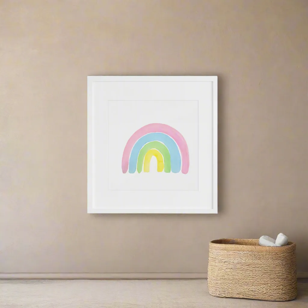 Soft Watercolor Rainbow Framed Print