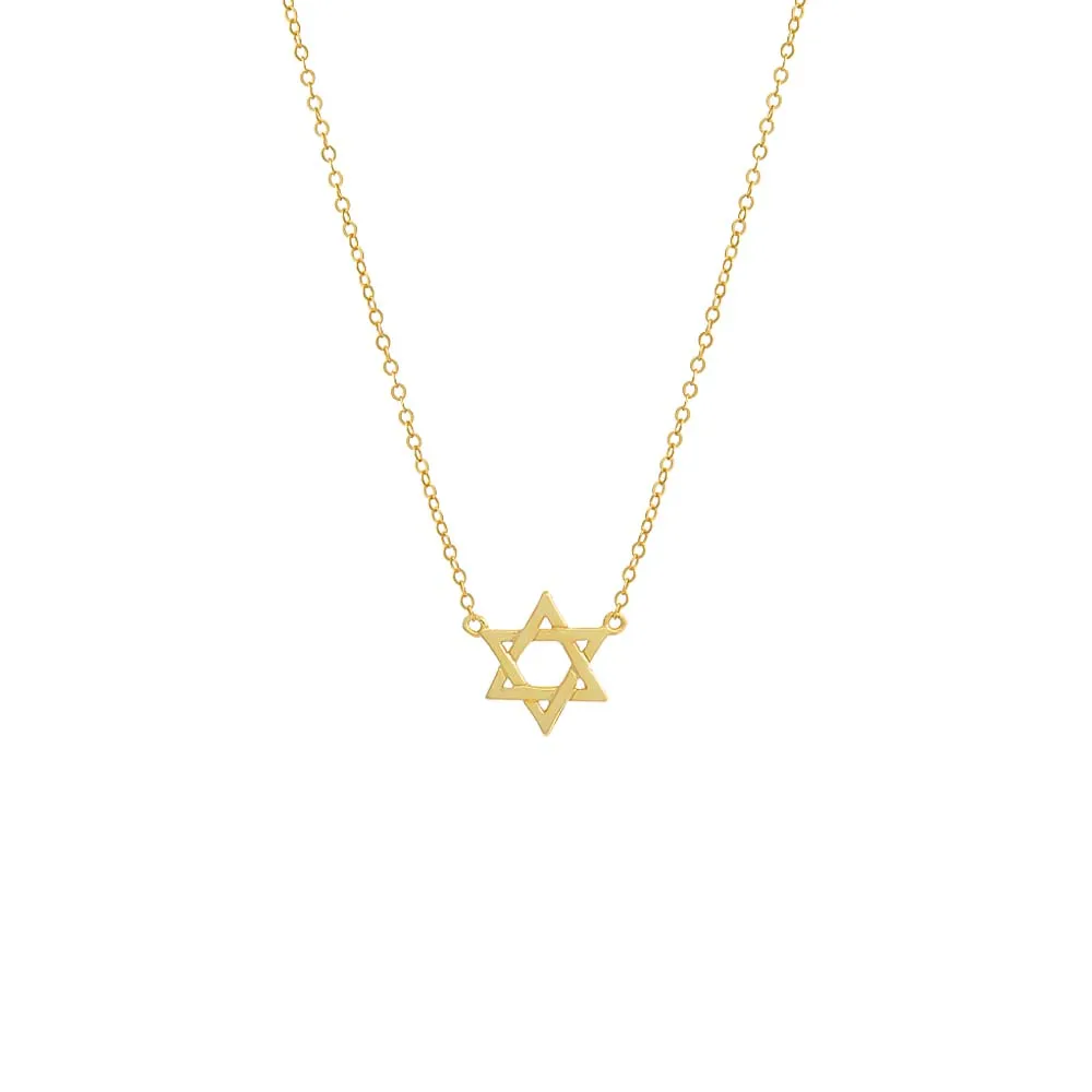 Solid Star Of David Necklace