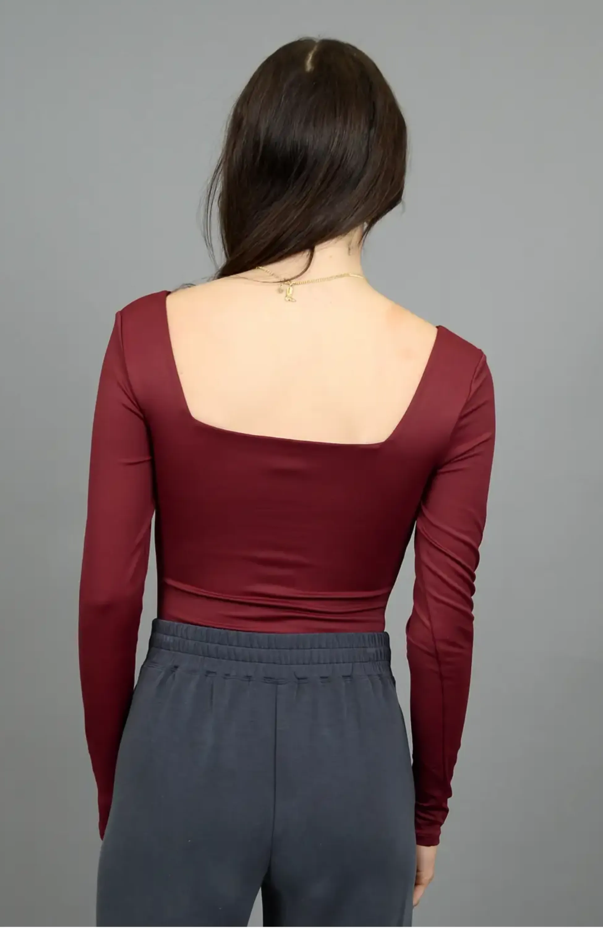 Stacy Front and Back Square Neck Bodysuit
