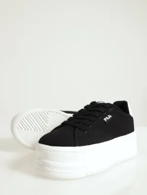 Stavi Stacked Platform Lace-Up Sneaker - Black/White