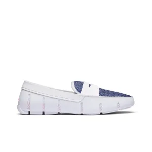 SWIMS Mens Loafers, Printed Penny Shoes for Men, Casual Beach Loafer, Comfortable Summer Shoe, Stylish Lightweight Walking Footwear, Quick Dry Breathable Environment Friendly (White,13)