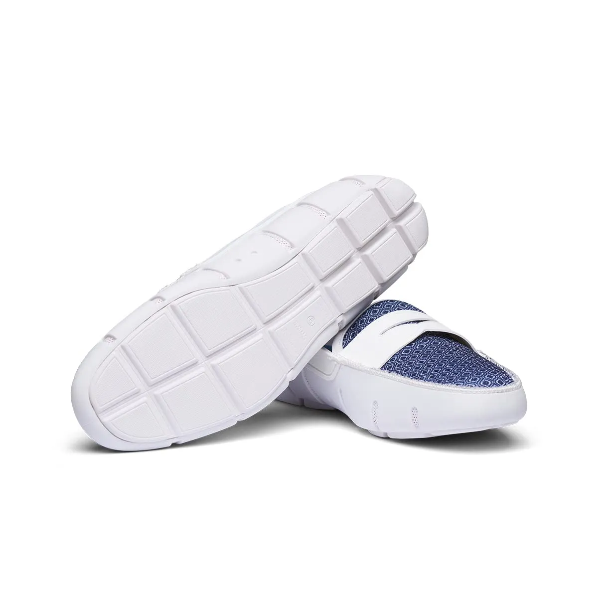 SWIMS Mens Loafers, Printed Penny Shoes for Men, Casual Beach Loafer, Comfortable Summer Shoe, Stylish Lightweight Walking Footwear, Quick Dry Breathable Environment Friendly (White,13)