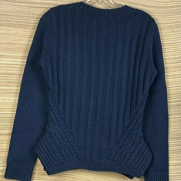 Ted Baker London Daisuma Cable Engineered Sweater In Navy Blue Size 2