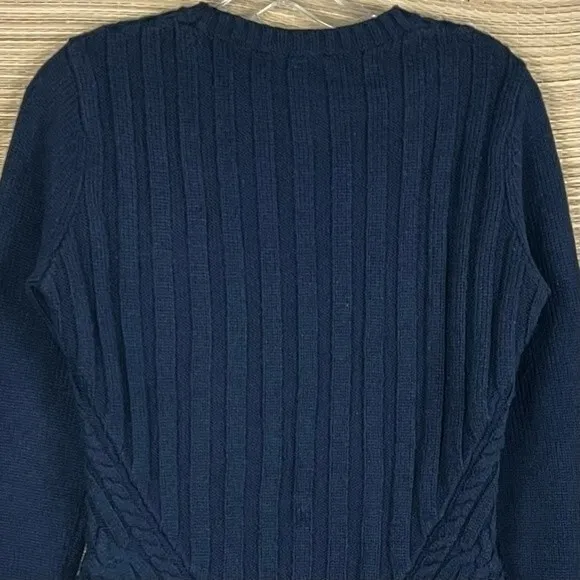 Ted Baker London Daisuma Cable Engineered Sweater In Navy Blue Size 2