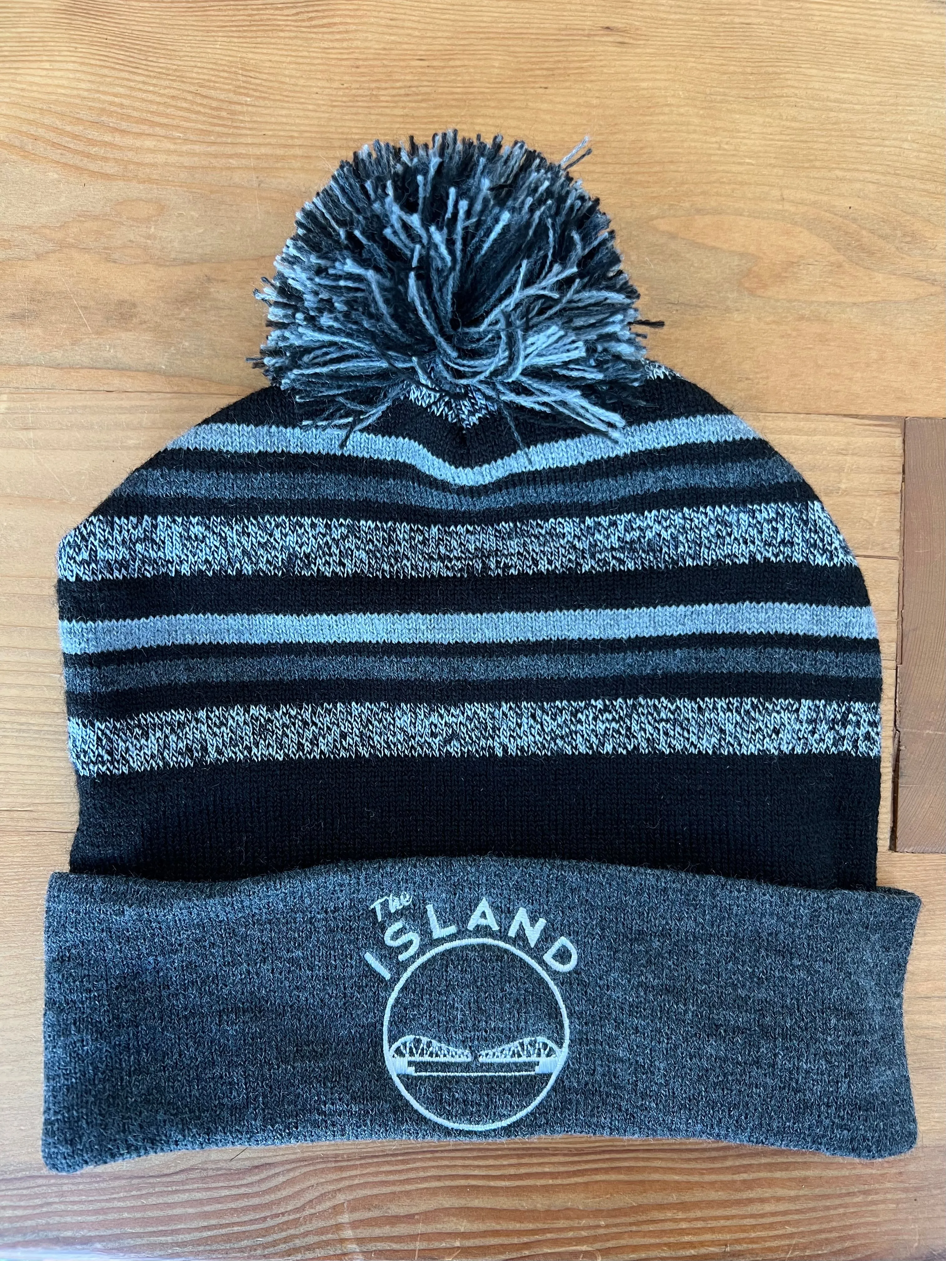 THE ISLAND STRIPED BEANIE WITH POM