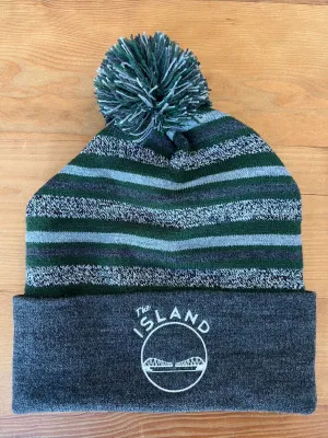 THE ISLAND STRIPED BEANIE WITH POM