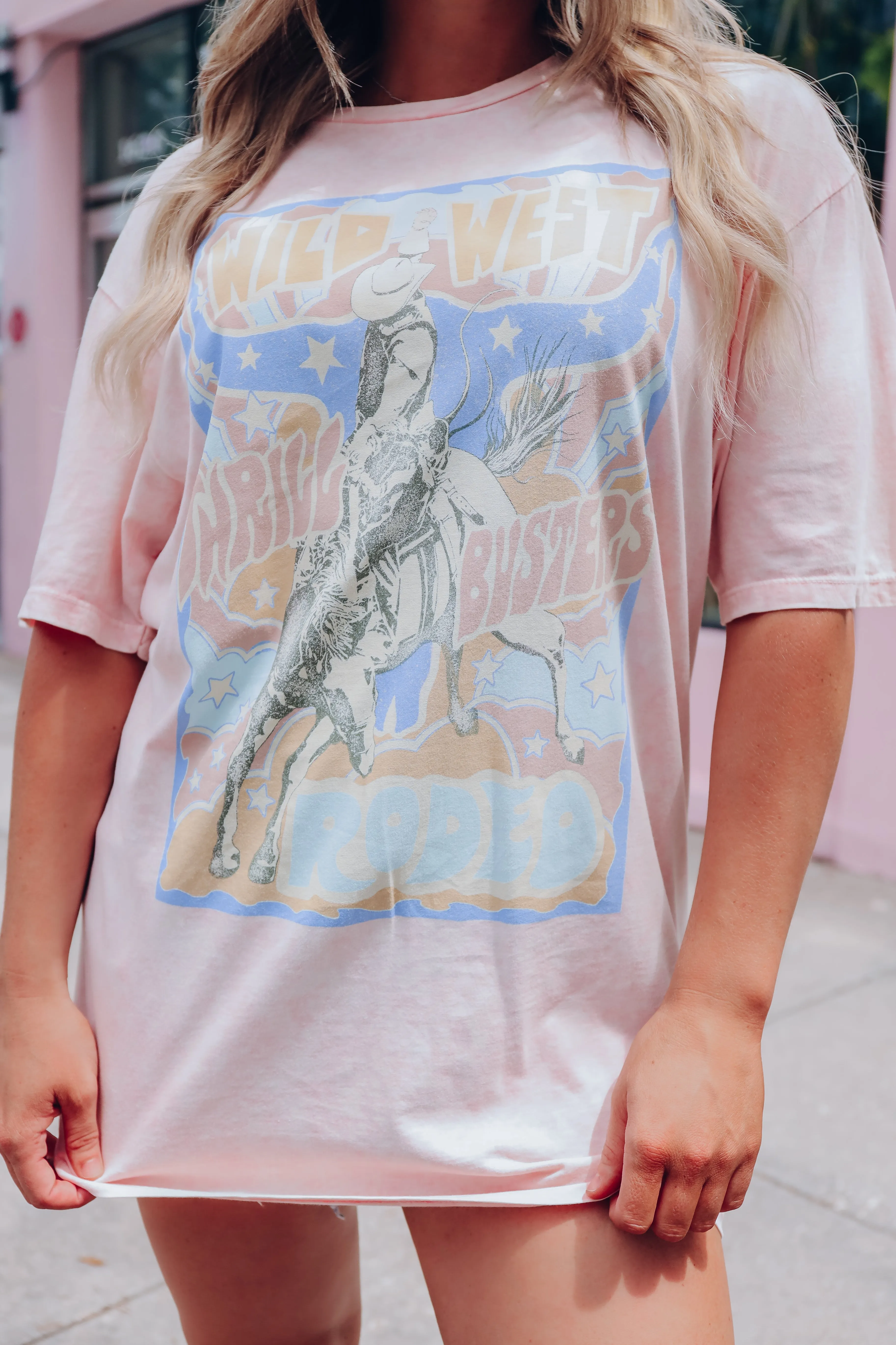 Thrill Busters Pastel Graphic Tee - Pink