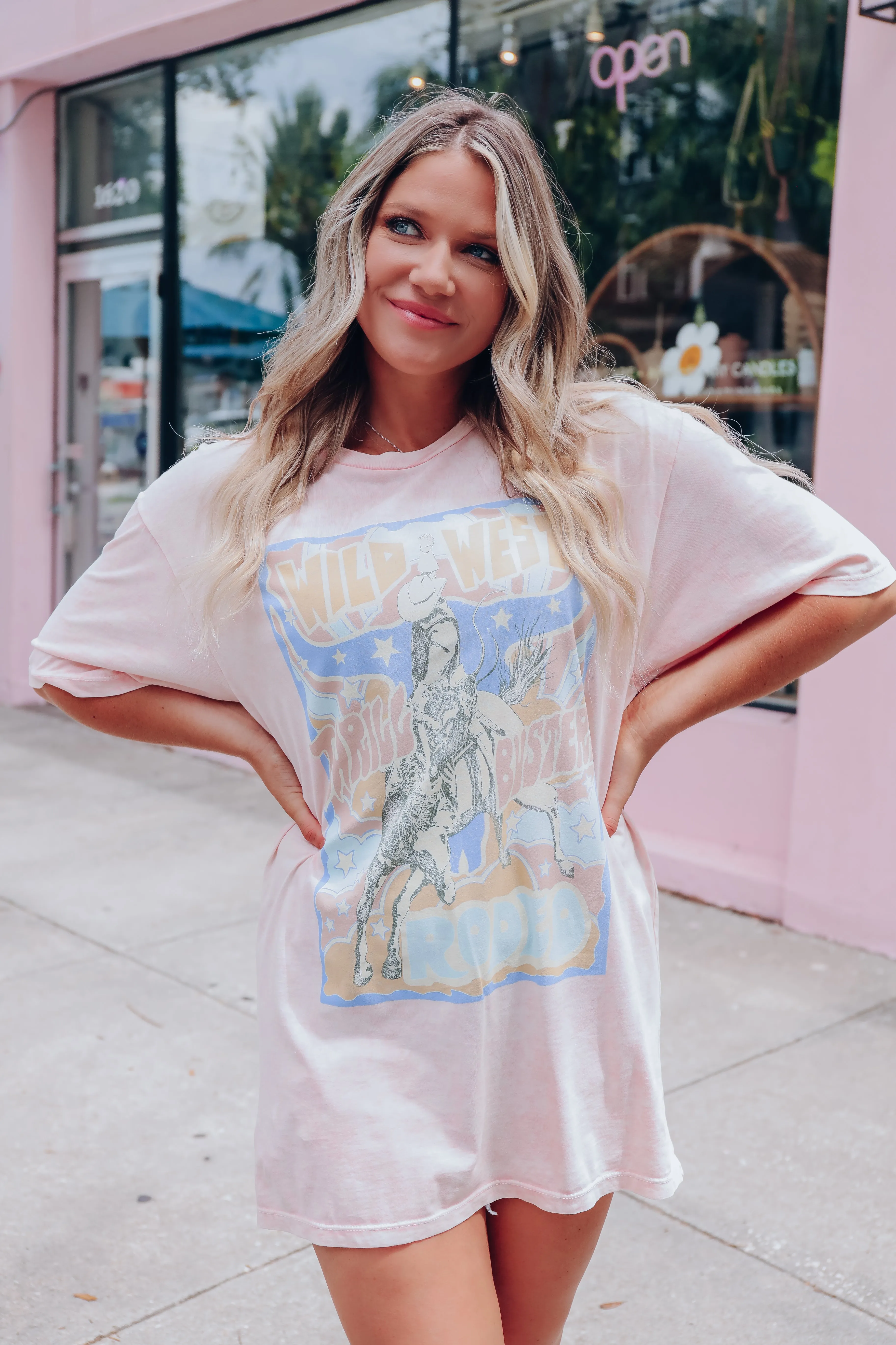 Thrill Busters Pastel Graphic Tee - Pink