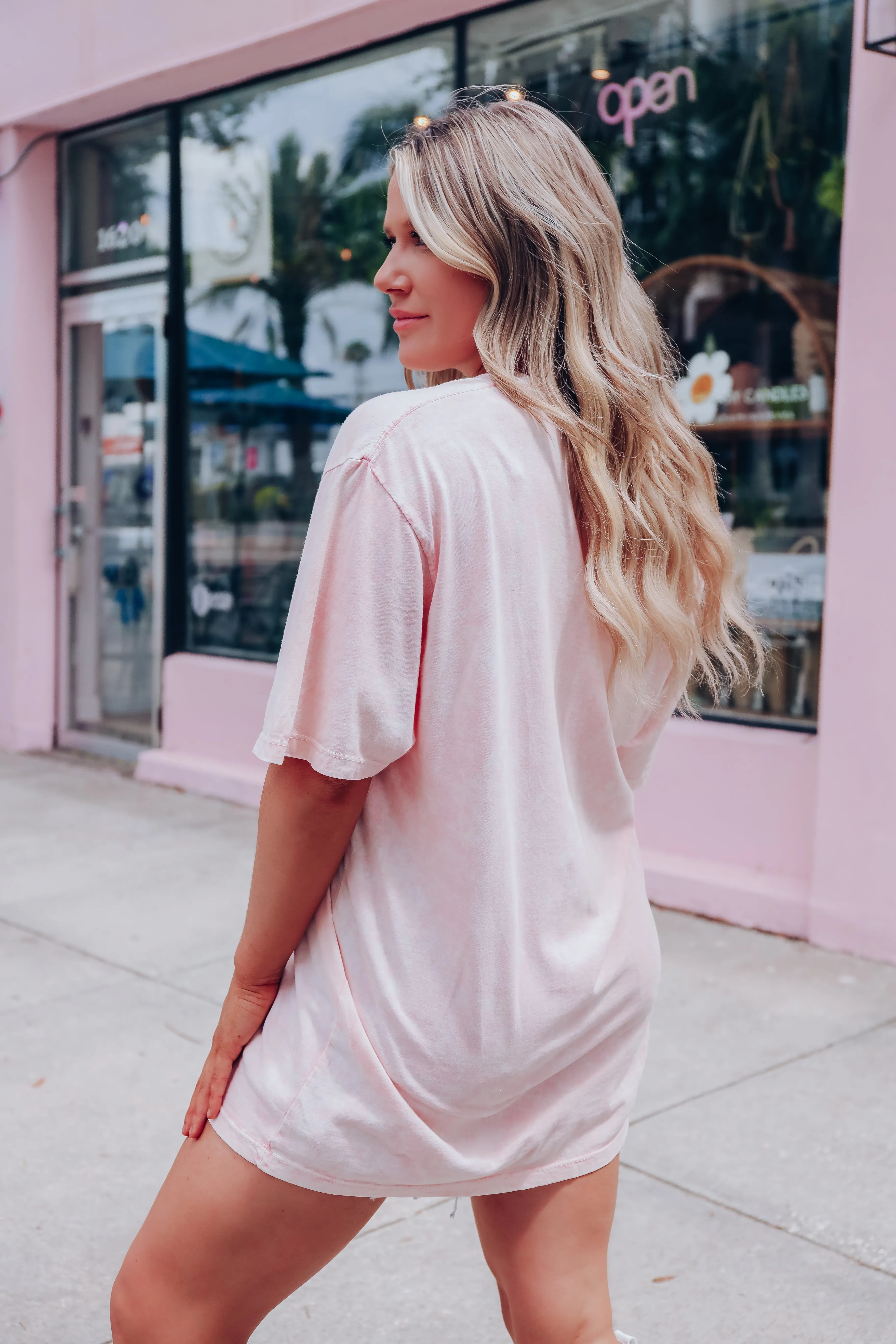 Thrill Busters Pastel Graphic Tee - Pink