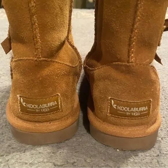 UGG Koolaburra Pull On Short Boot Faux Fur With Bows