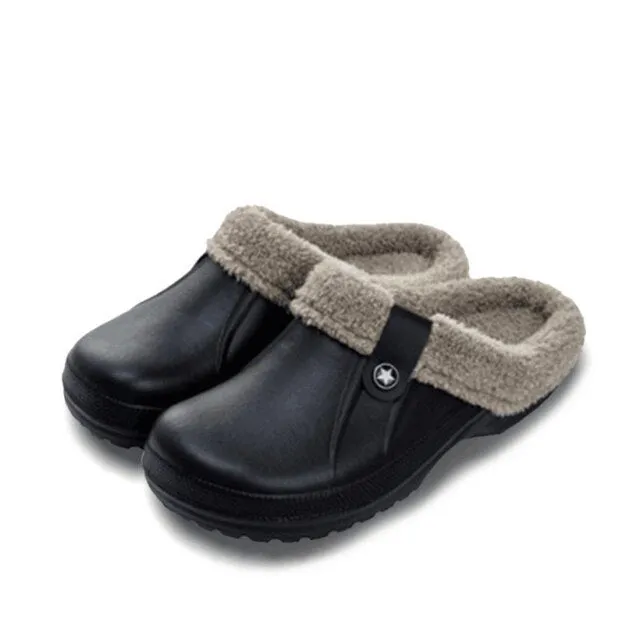 Unisex Home Winter Clogs Indoor Fur Warm Slippers