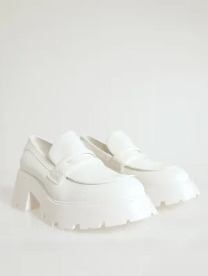 Vallaree Mid Heel Platform Loafer - White