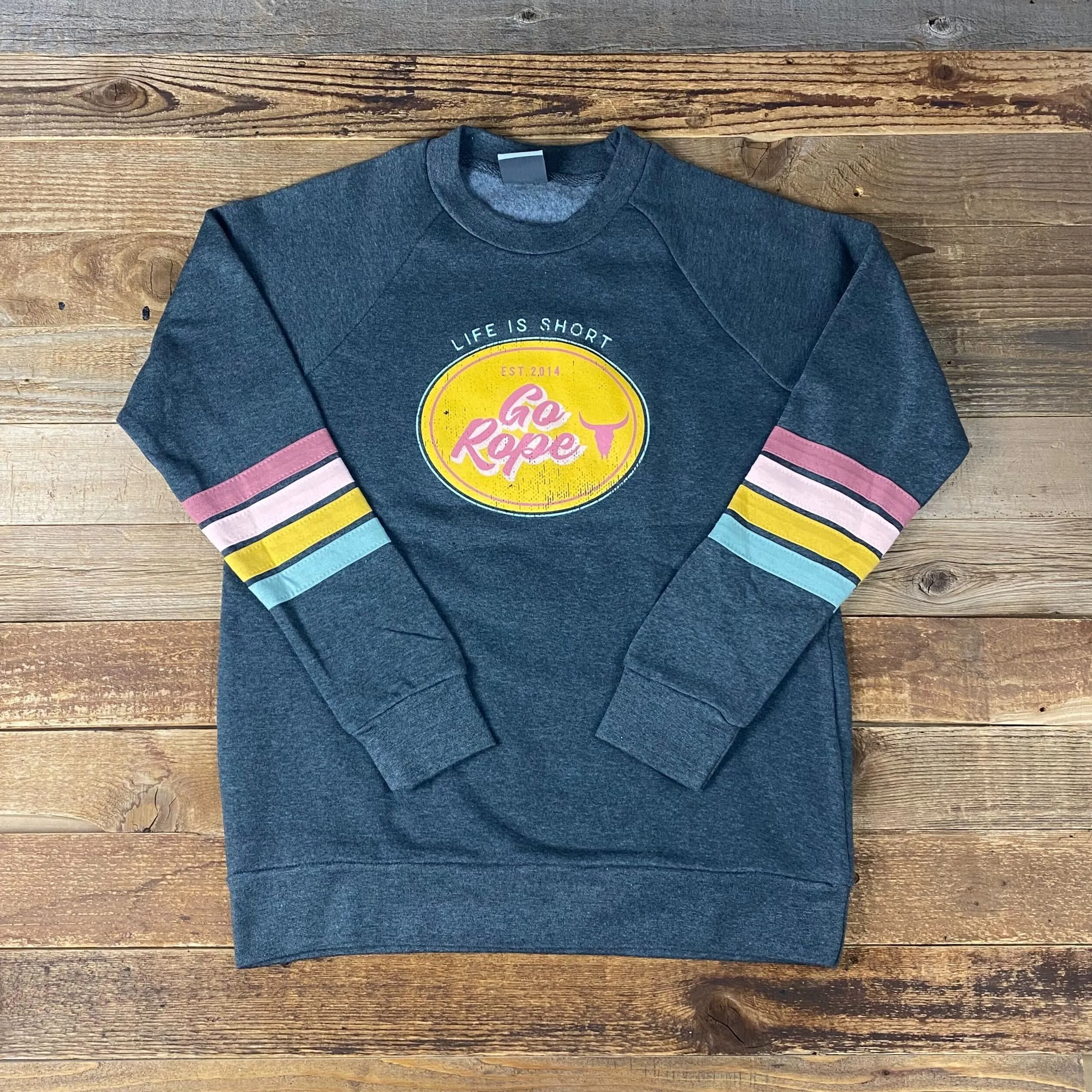Varsity Stripe Sleeve Crew