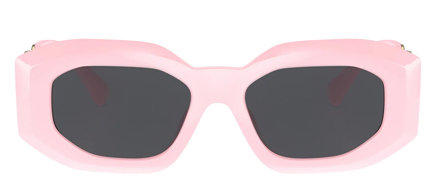 Versace VE 4425U 544087 Irregular Nylon Pink Sunglasses with Dark Grey Solid Color Lens