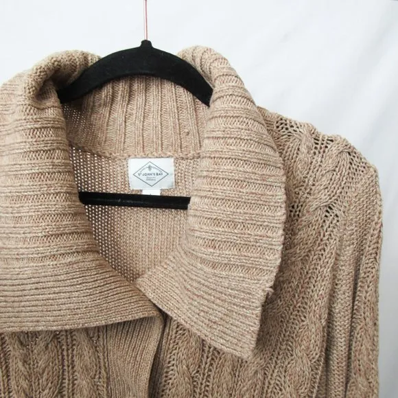 VINTAGE 90S St John's Bay Soft Knit Cardigan Sweater in Brown