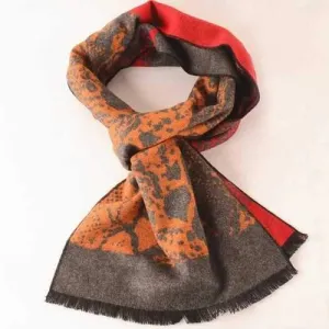 Winter Abstract Pattern Warm Scarf - Gray