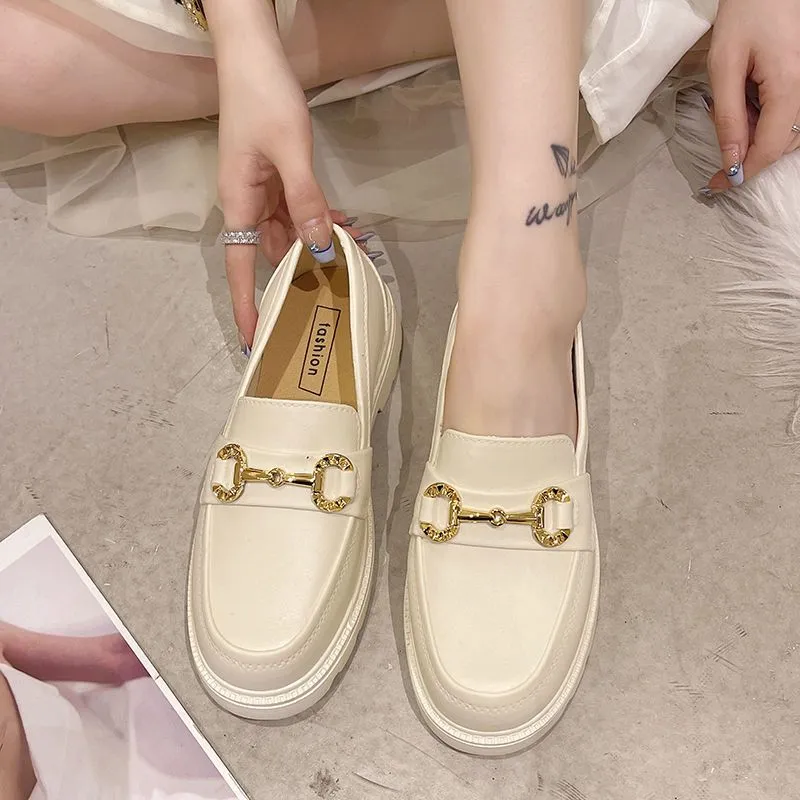 Women Loafers Platform Thick Sole British Style