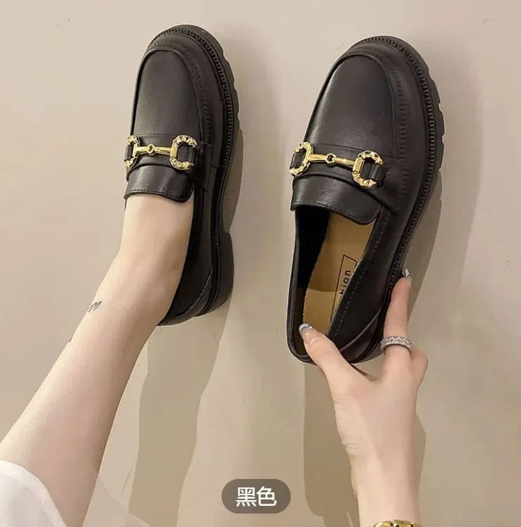 Women Loafers Platform Thick Sole British Style
