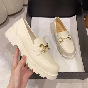 Women Loafers Platform Thick Sole British Style