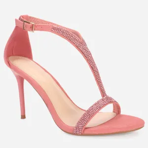 Women's "KAROSE" Decorated T-Bar Strap Evening Sandals