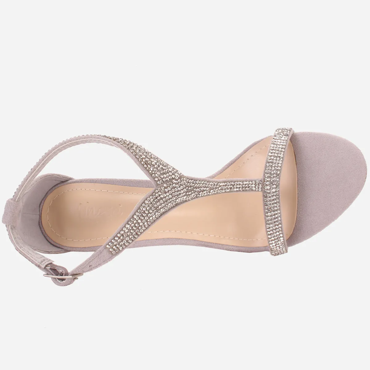 Women's "KAROSE" Decorated T-Bar Strap Evening Sandals