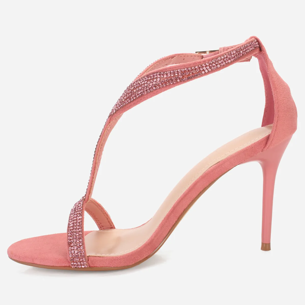 Women's "KAROSE" Decorated T-Bar Strap Evening Sandals