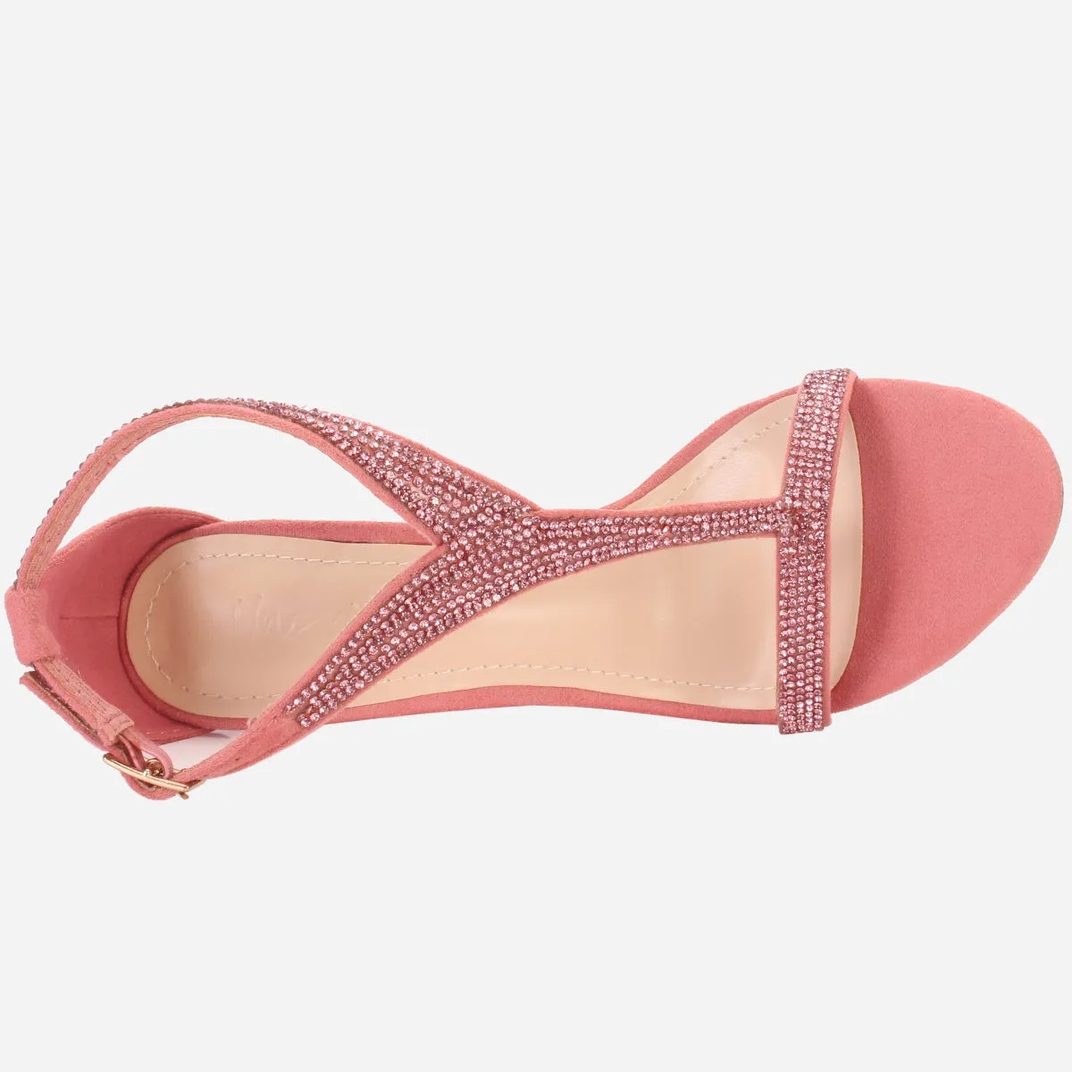Women's "KAROSE" Decorated T-Bar Strap Evening Sandals