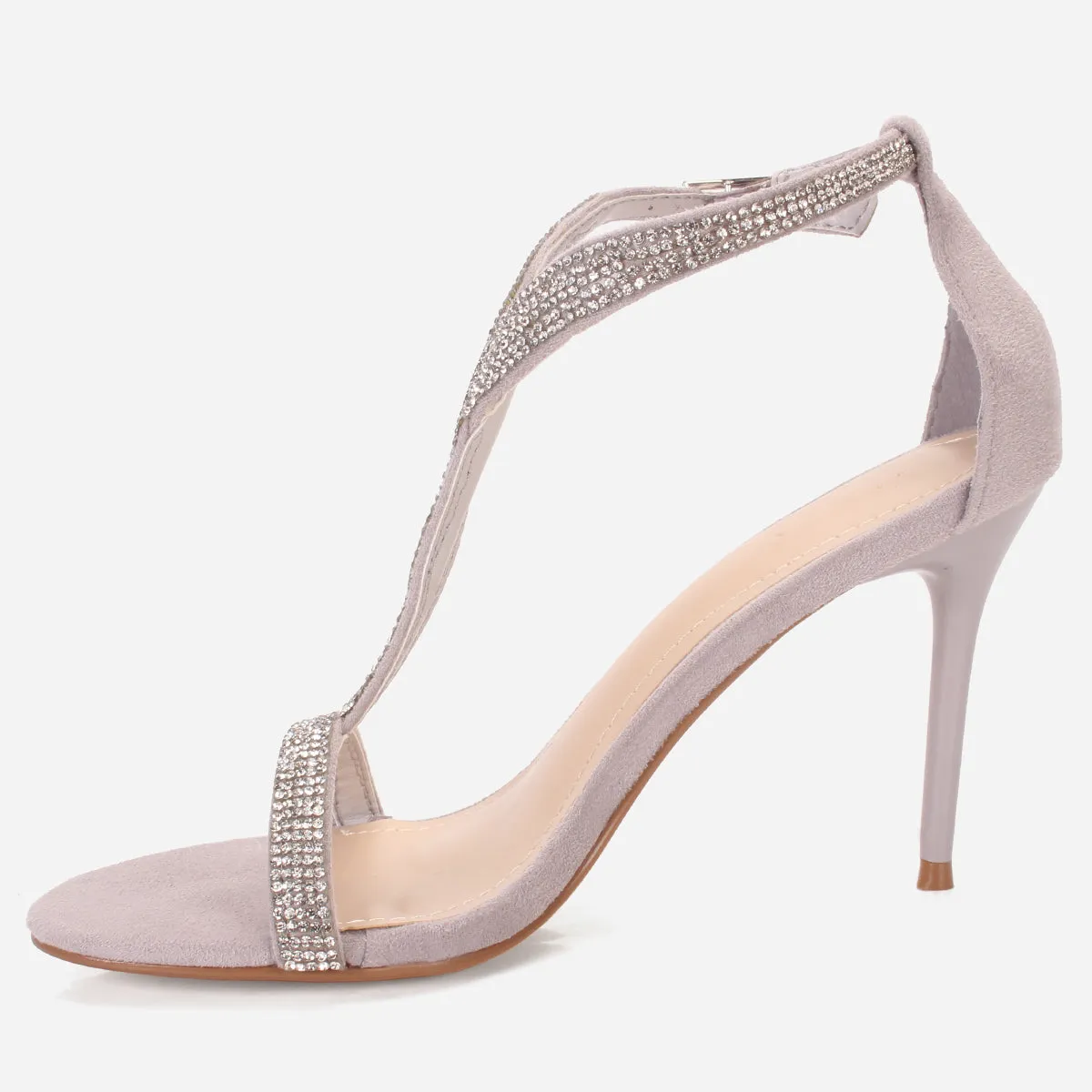 Women's "KAROSE" Decorated T-Bar Strap Evening Sandals