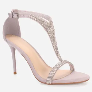 Women's "KAROSE" Decorated T-Bar Strap Evening Sandals