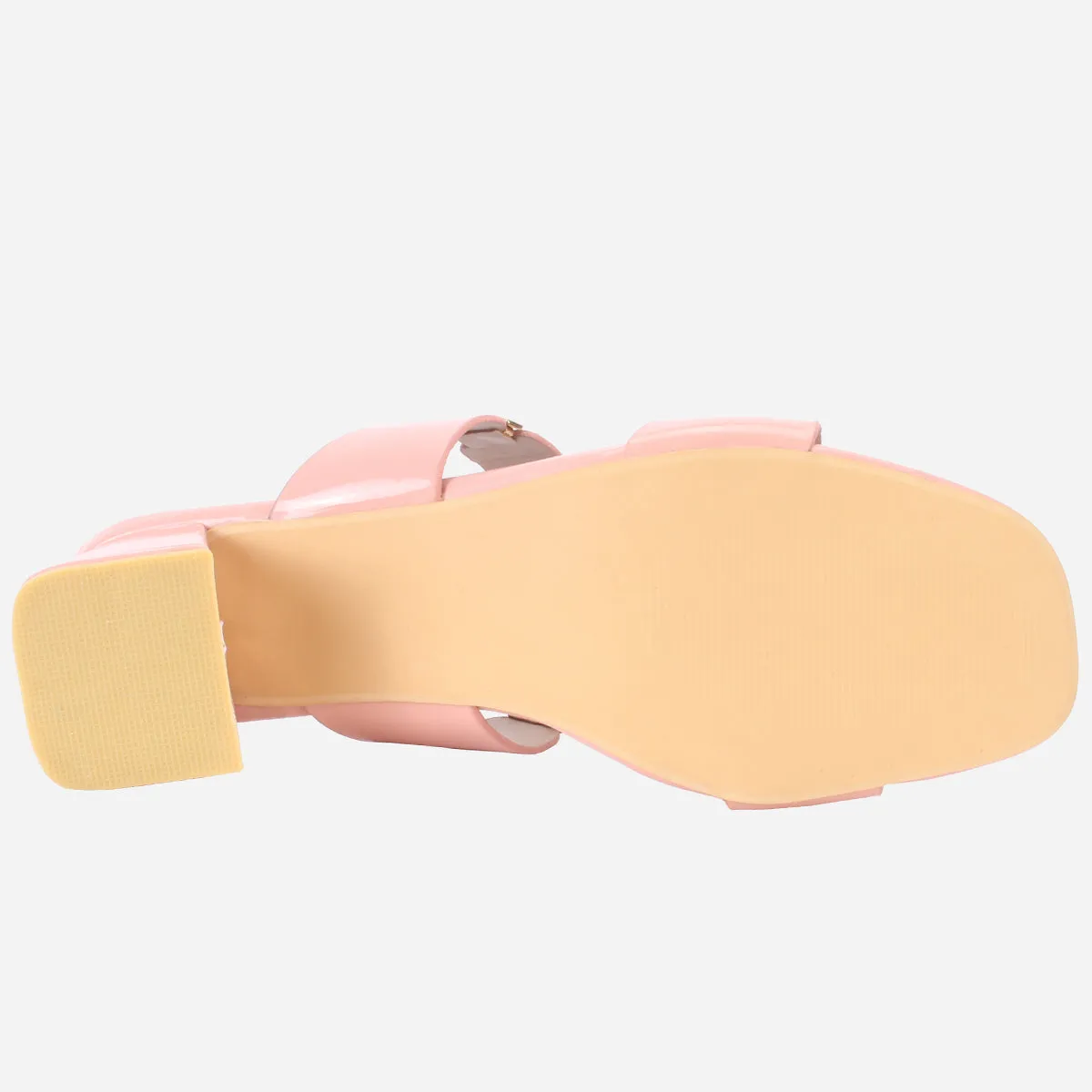Womens "NATALIA" Fancy Block Heel Slide In Sandals