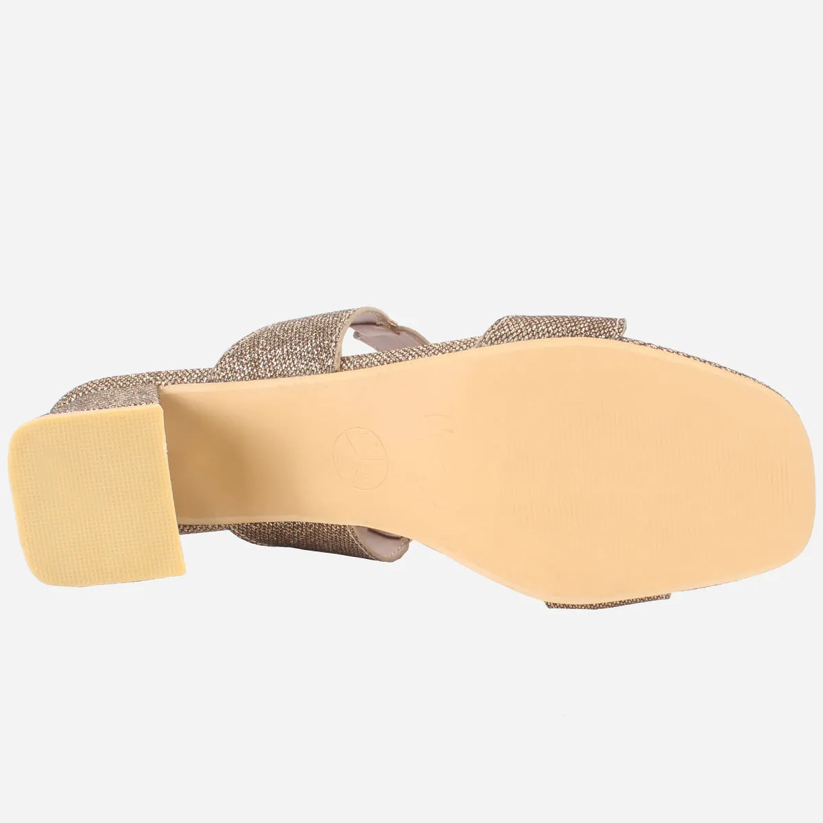 Womens "NATALIA" Fancy Block Heel Slide In Sandals