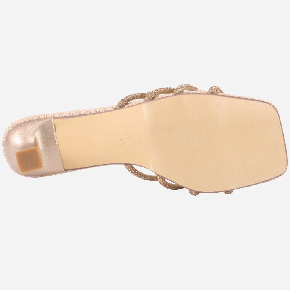 Women's "REIN" Decorated Kitten Heel Sandals