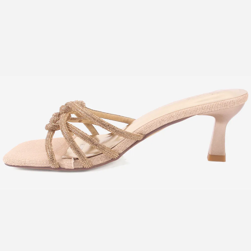 Women's "REIN" Decorated Kitten Heel Sandals