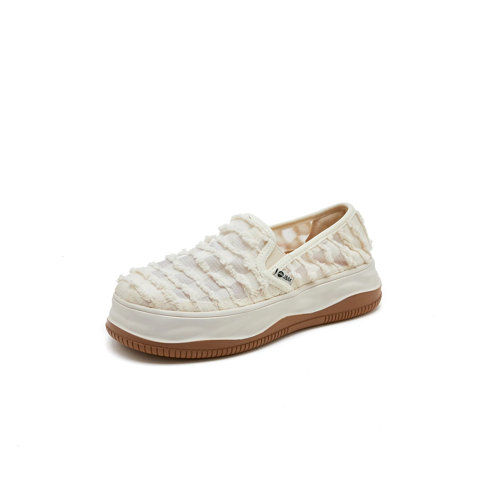 Women’s Slip-On Mesh Plateform Loafers in Ivory-87295W