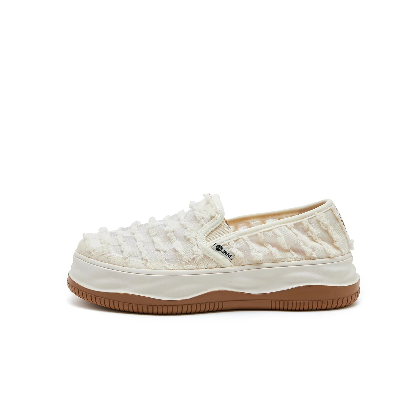 Women’s Slip-On Mesh Plateform Loafers in Ivory-87295W