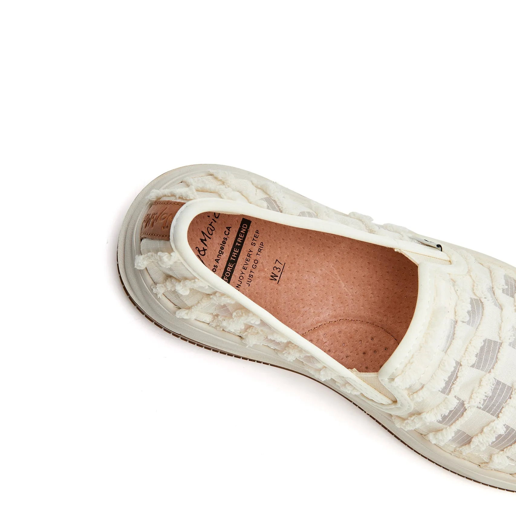 Women’s Slip-On Mesh Plateform Loafers in Ivory-87295W