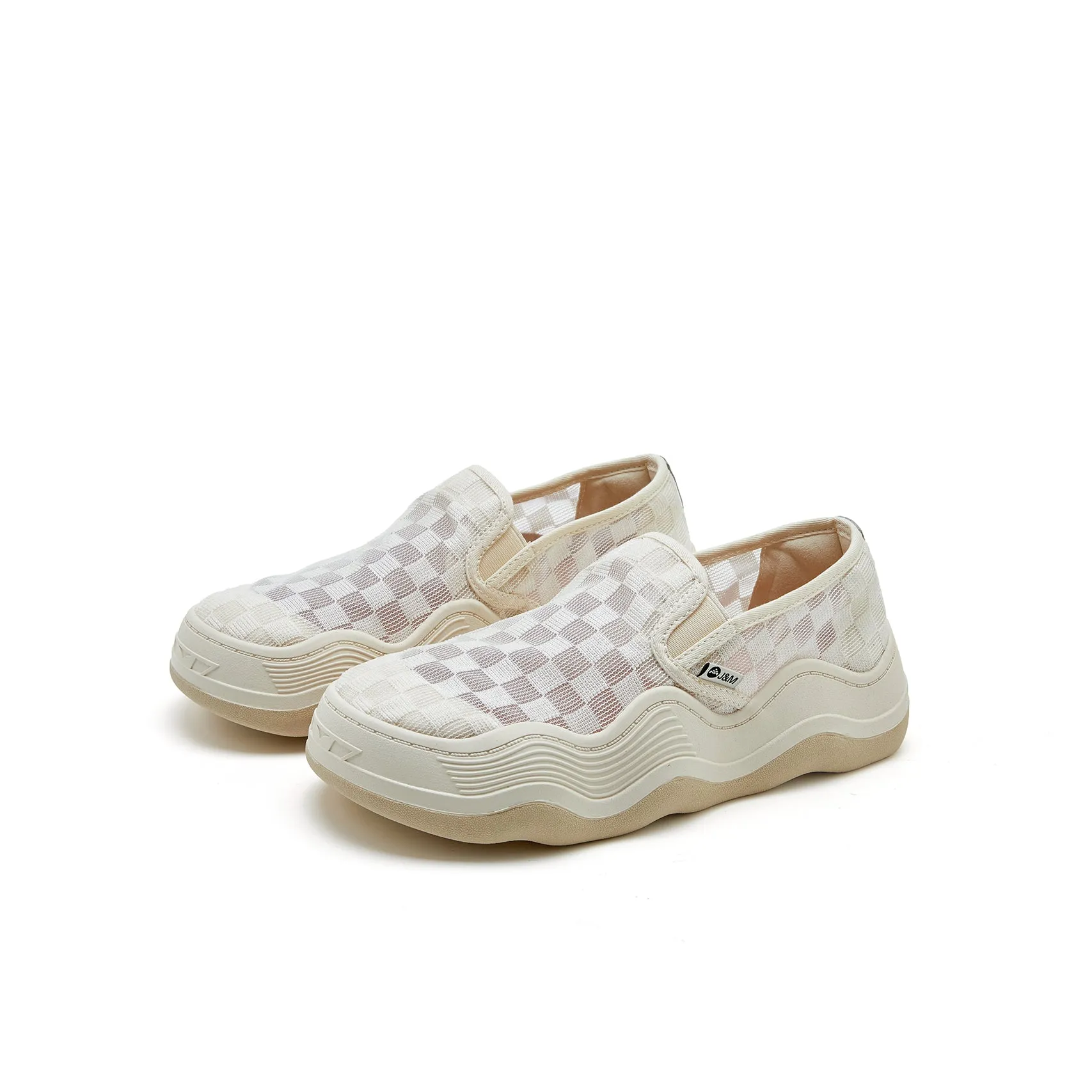 Women’s Slip-On Mesh Platform Loafers in Apricot-87312W